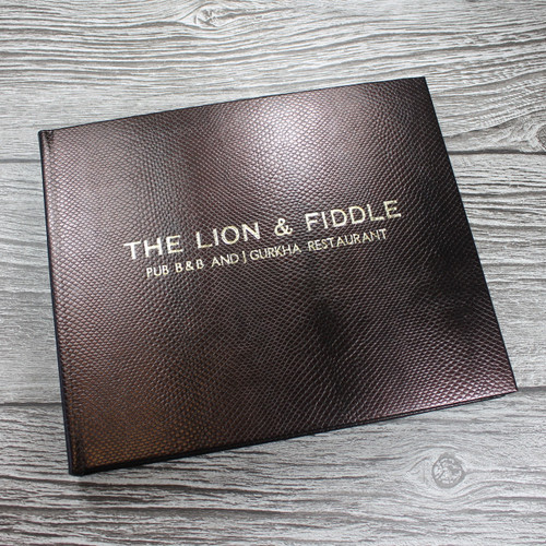 Visitor Guest Book - Mahogany Brown Mamba Effect Leather