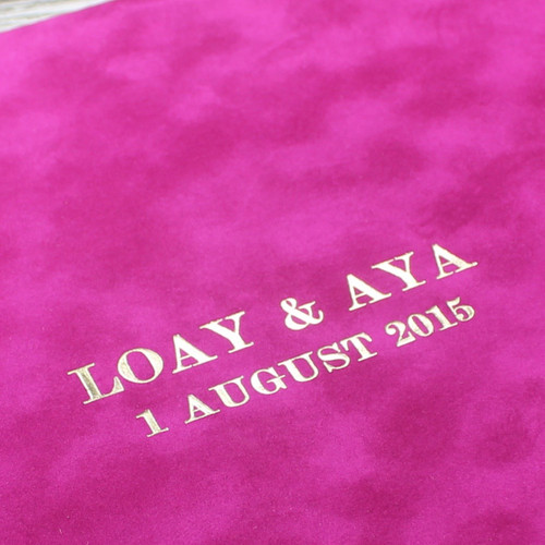 Drop Back / Clamshell Box - Fuchsia Pink Velvety Suede Look Cloth