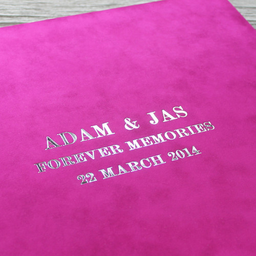 Drop Back / Clamshell Box - Fuchsia Pink Velvety Suede Look Cloth
