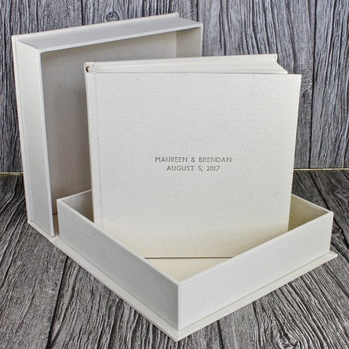 Drop Back / Clamshell Box In Ivory Linen Cloth