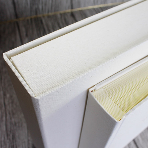 Drop Back / Clamshell Box In Ivory Linen Cloth