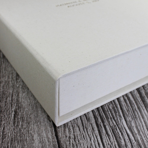 Drop Back / Clamshell Box In Ivory Linen Cloth