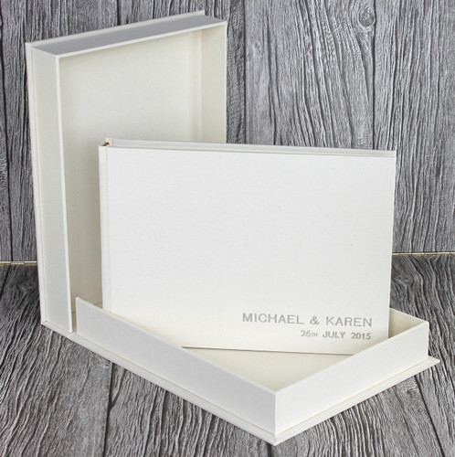 Drop Back / Clamshell Box In Ivory Linen Cloth