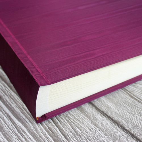 Magenta Satin Taffeta Photo Album With Moiré Design