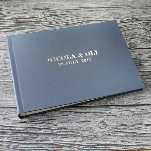 Photo Booth Guest Book - Silver Grey Satin - A5 or A4 Landscape