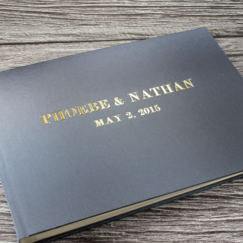 Photo Booth Guest Book - Silver Grey Satin - A5 or A4 Landscape