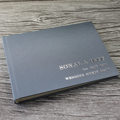 Photo Booth Guest Book - Silver Grey Satin - A5 or A4 Landscape
