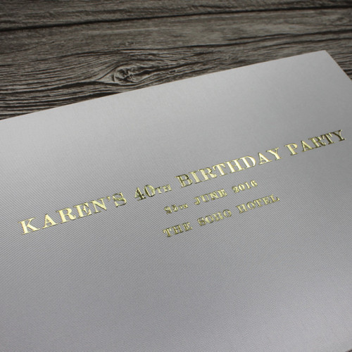 Photo Booth Guest Book - Platinum Silver Satin - A5 or A4 Landscape