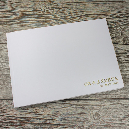 Photo Booth Guest Book - White Satin - A5 or A4 Landscape