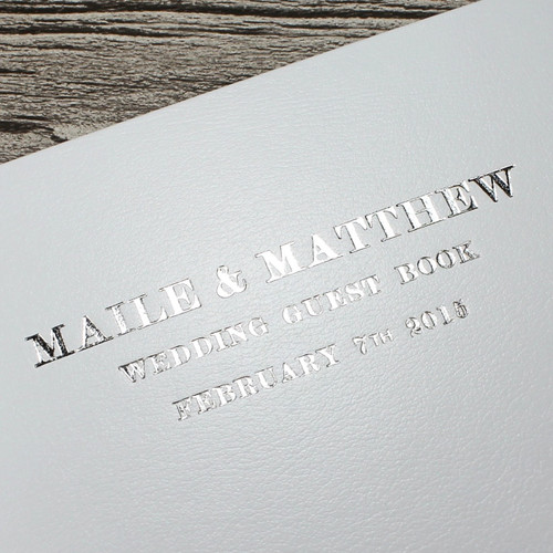 Photo Booth Guest Book - White Leather - A5 or A4 Landscape