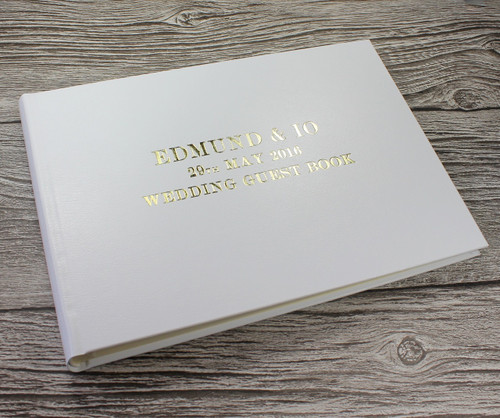 Photo Booth Guest Book - White Leather - A5 or A4 Landscape