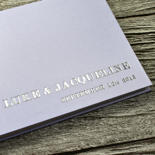 Wedding Guest Book In Lilac Satin - A5 or A4 Landscape