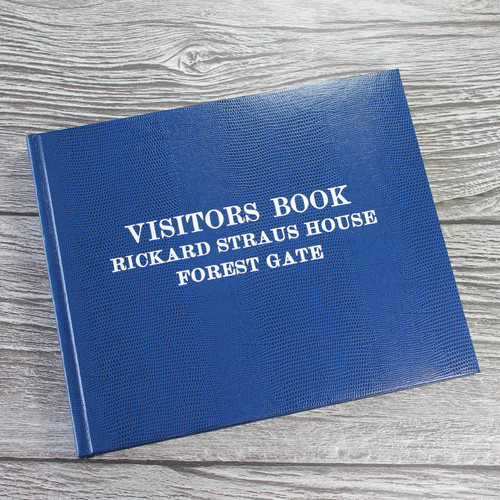 Visitor Guest Book - Royal Blue Lizard Effect Finish