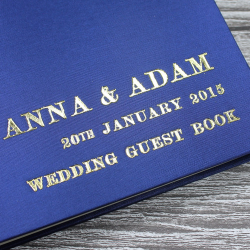 Photo Booth Guest Book - Midnight Blue Satin - A5 or A4 Landcape