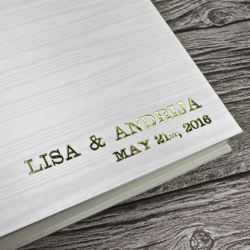 Ivory Satin Taffeta Photo Album With Moiré Design