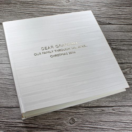 Ivory Satin Taffeta Photo Album With Moiré Design