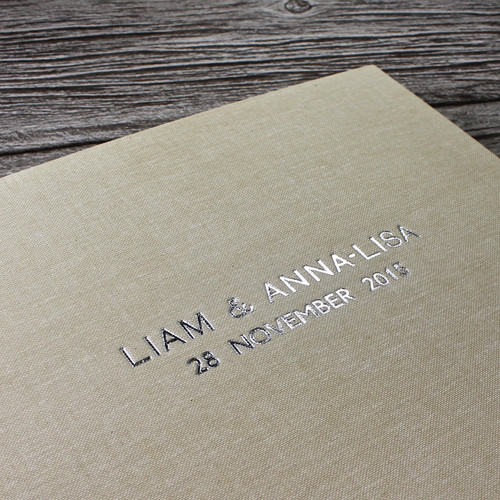 Wedding Guest Book In Sand Linen - A5 or A4 Landscape
