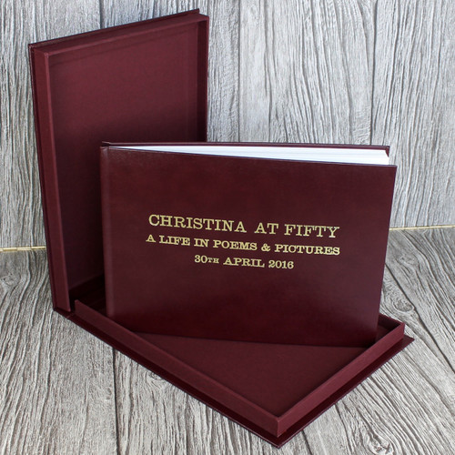 Drop Back / Clamshell Box - Burgundy Leather