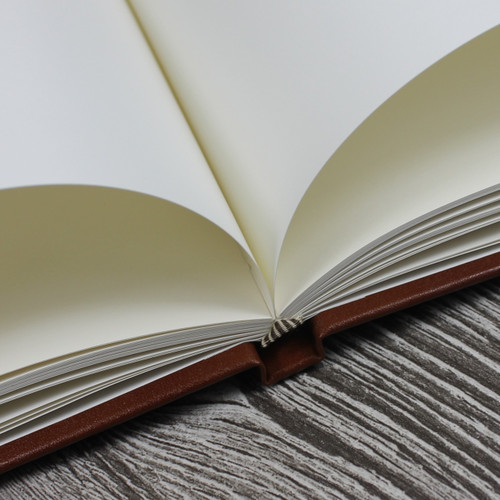 Wedding Guest Book In Tan Leather - A5 or A4 Landscape