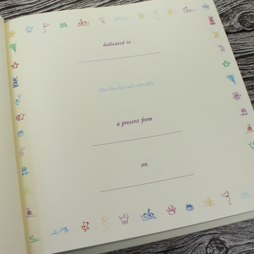 Baby Girl Memory Record Book - Ivory Leather Lilac & Ivory Ribbon Page Marker
