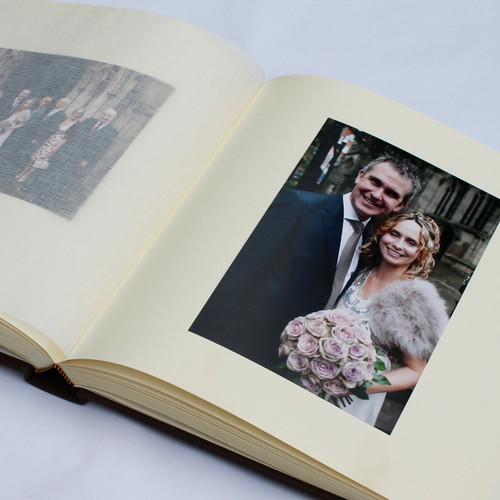 Red Satin Taffeta Album With Moiré Design