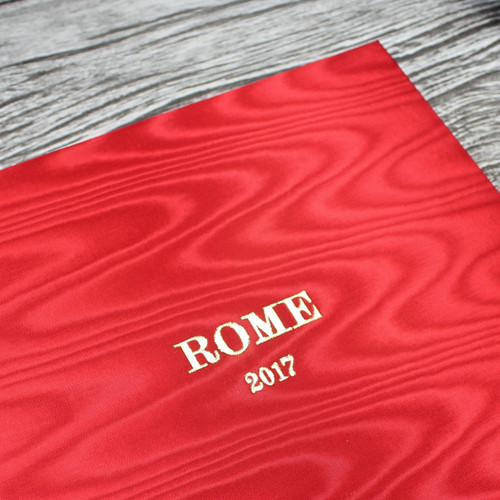 Red Satin Taffeta Album With Moiré Design