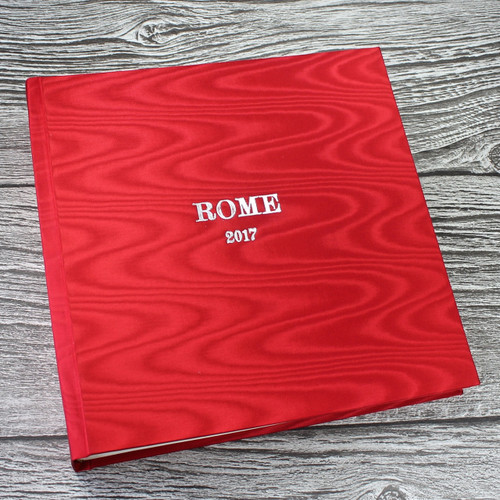 Red Satin Taffeta Album With Moiré Design