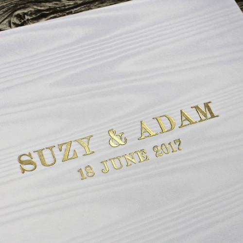 White Satin Taffeta Album With Moiré Design