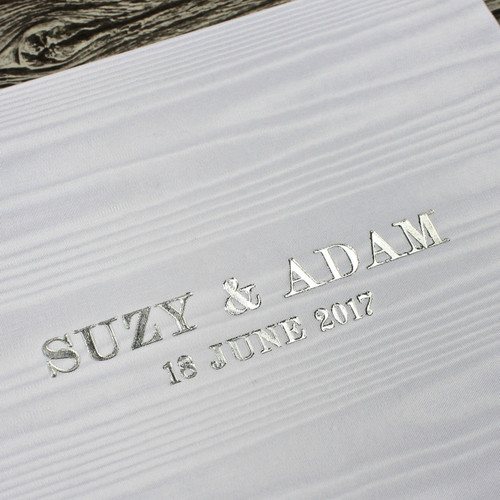 White Satin Taffeta Album With Moiré Design