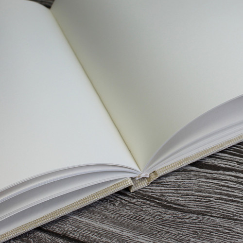 Wedding Guest Book In Peach Blush Linen - A5 or A4 Landscape