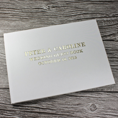 Wedding Guest Book In Ivory Satin - A5 or A4 Landscape