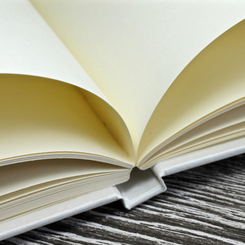 Wedding Guest Book In Ivory Satin - A5 or A4 Landscape