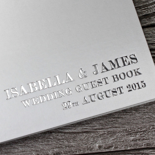 Wedding Guest Book In Ivory Satin - A5 or A4 Landscape