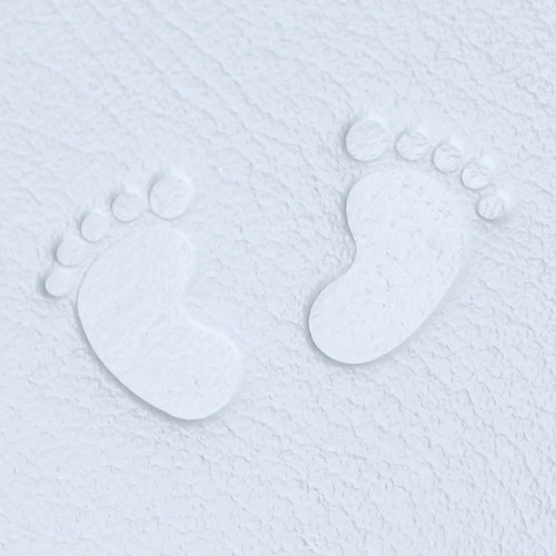 Baby Shower Guest Book - White Leather Silver & White Ribbon Page Marker - A5 Landscape