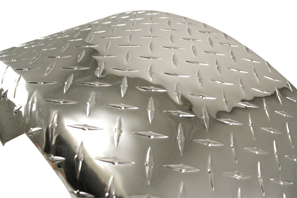 32x9 Aluminum Tread Plate Trailer Fender Single Axle Round