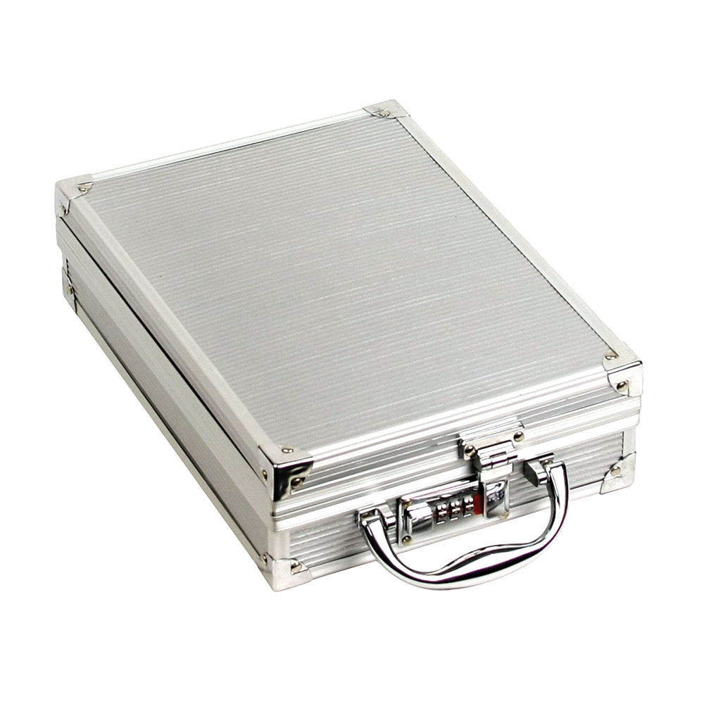 Small Aluminum attache case, 8 1/2" x 12" x 3 1/8"H - Eds Box & Supply Co.