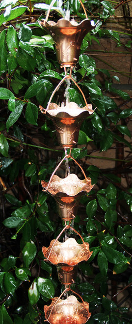 Stanwood Rain Chain - Copper Rain Chain Hummingbird and Flower - 8-ft Stanwood Rain Chain - Copper Rain Chain Hummingbird and Flower - 8-ft