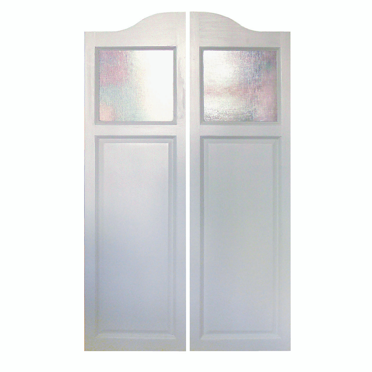 Poplar Western Cafe Doors / Saloon Doors Arched Top with Glass Inserts