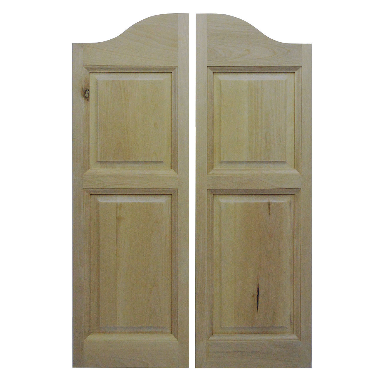 Solid White Birch Western Doors / Cafe Doors / Saloon Doors Arched Top