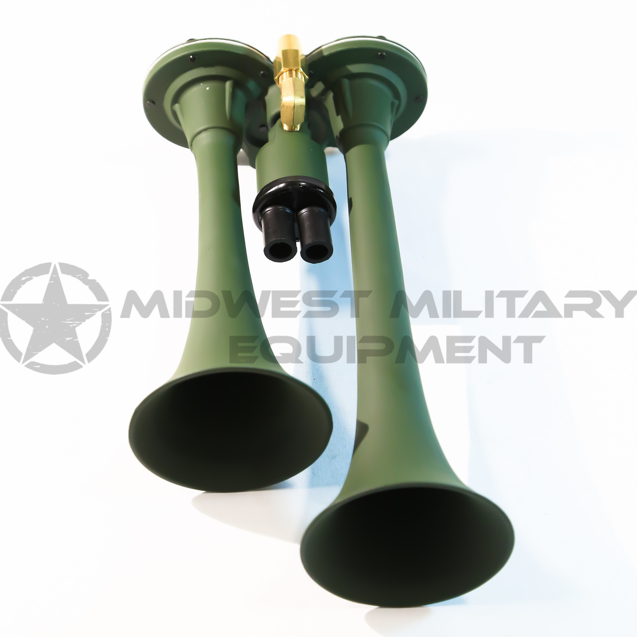 DUAL TRUMPET 24 VOLT AIR HORNS w/24V SOLENOID Midwest Military Equipment
