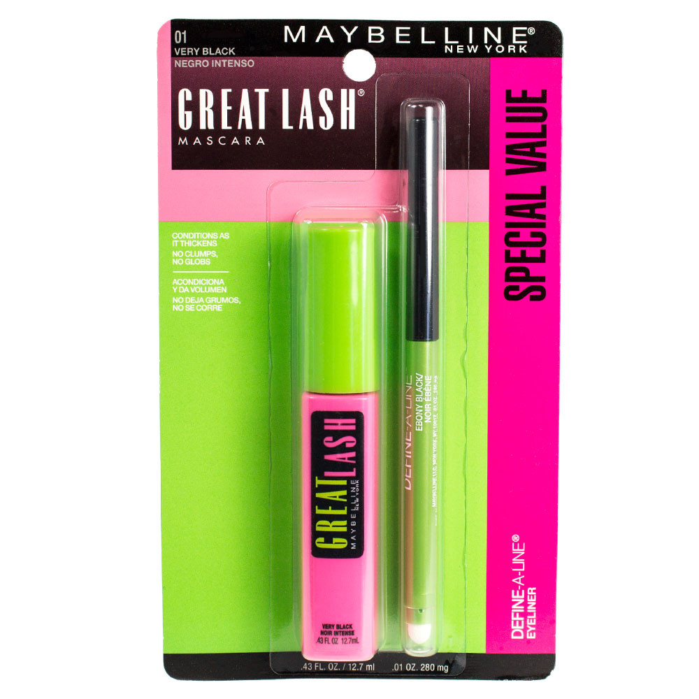 Maybelline Great Lash Mascara with DefineALine Eyeliner Very Black