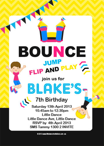 bounce party invitations