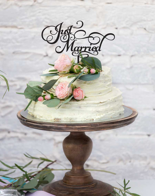 Just married wedding cake topper