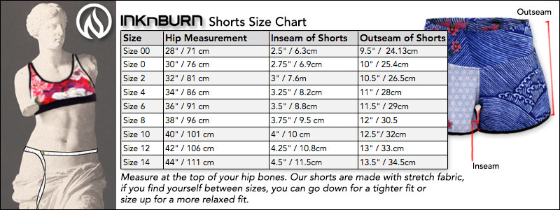 size chart short size