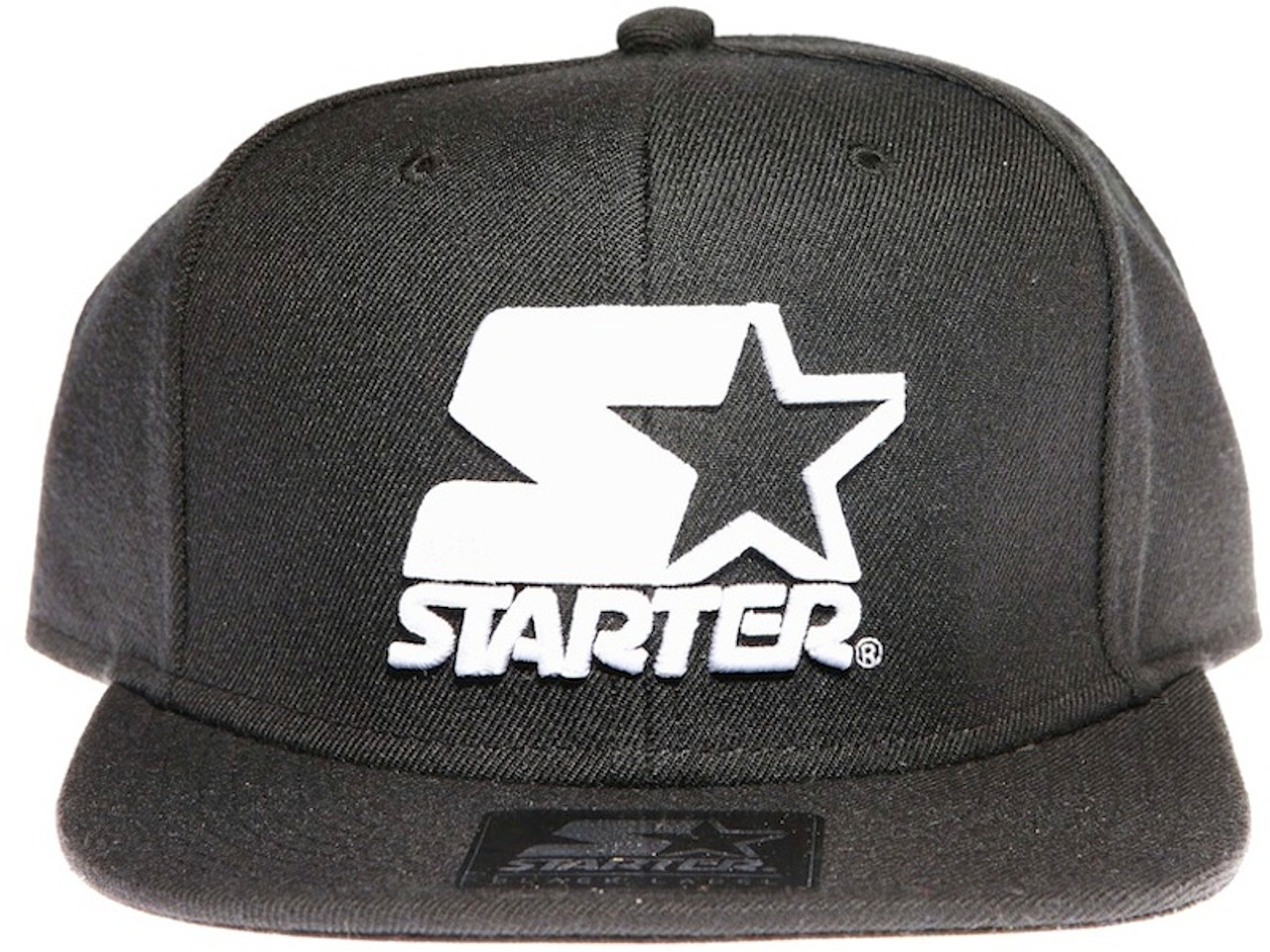 Starter White Classic Star Logo STARTER Black Snapback Hat