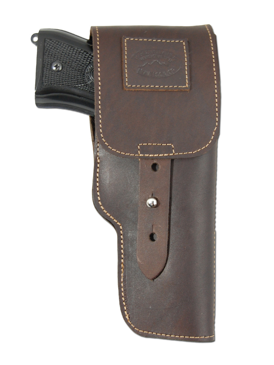 New Brown Leather Flap Gun Holster for Full Size 9mm 40 45 Pistols