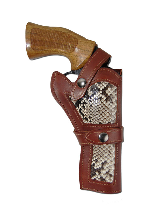 New Python Snake Skin Inlay Burgundy Leather Western Style Gun Holster ...