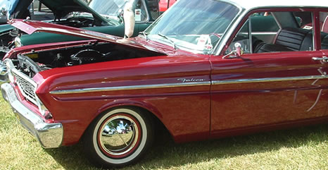 Single Bar Wheel Covers on a Restored Ford Falcon