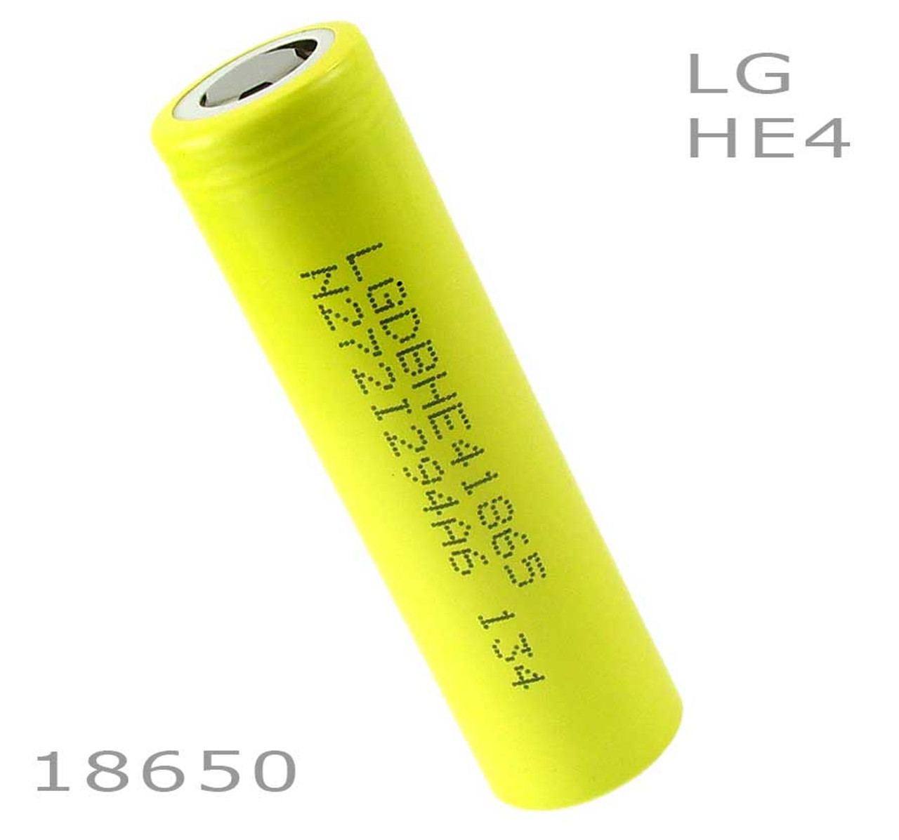 $3.99 LG HE4 3.7 v 2500mah 18650 battery flat top Yellow Li-ion