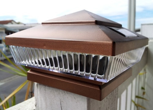 Copper Solar Deck Post Lights 6x6 with 5 LED, Low Profile ...